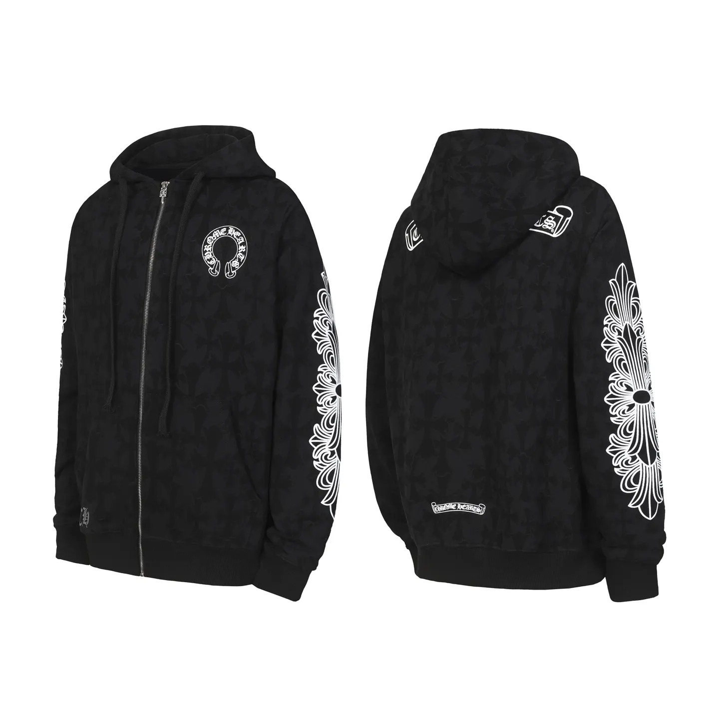 Logo-Print Monogram Zip-Up Hoodie D16513898