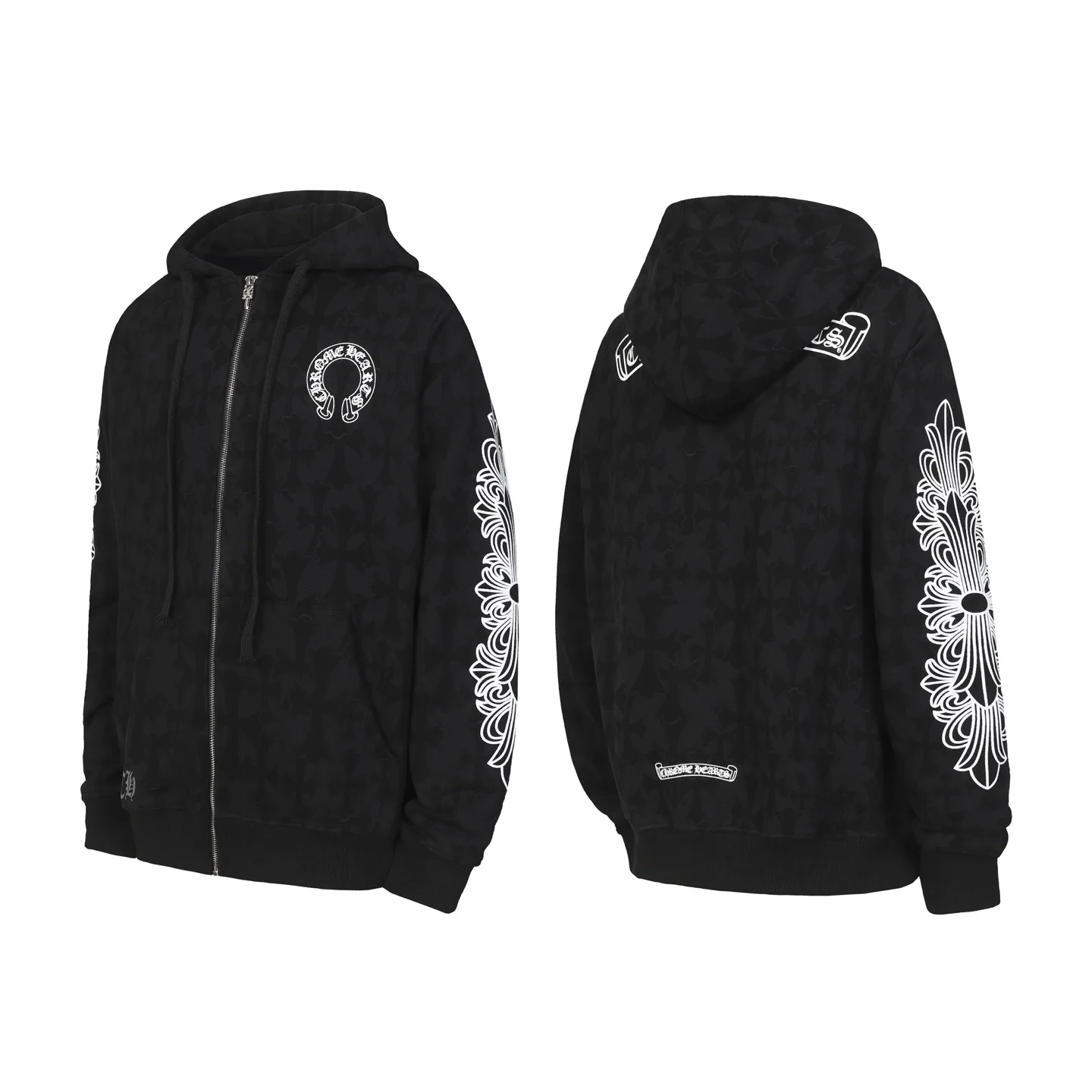 Logo-Print Monogram Zip-Up Hoodie D16513898