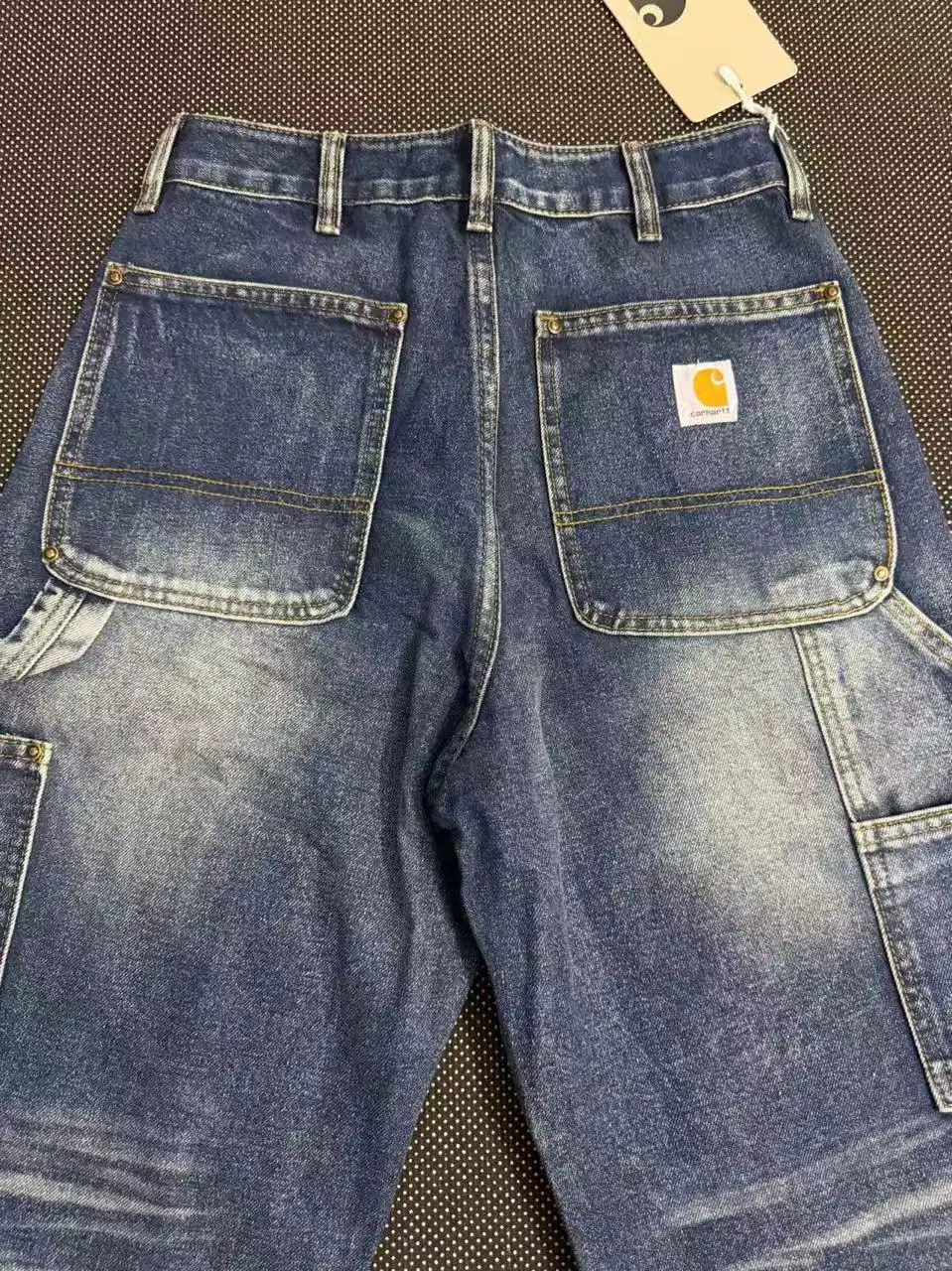 Double-Knee Washed Denim Work Pants D18023133 — view 6