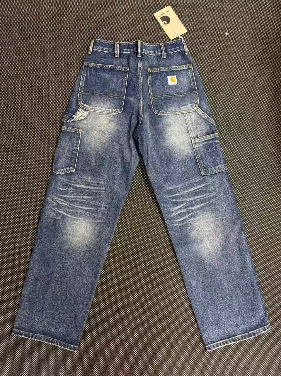 Double-Knee Washed Denim Work Pants D18023133 — view 7