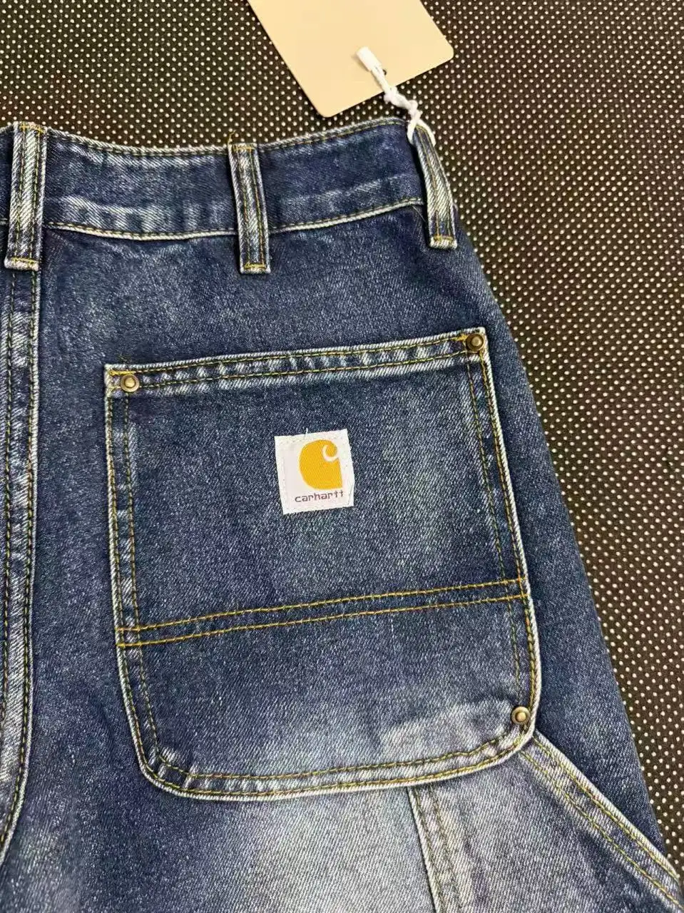 Double-Knee Washed Denim Work Pants D18023133 — view 8