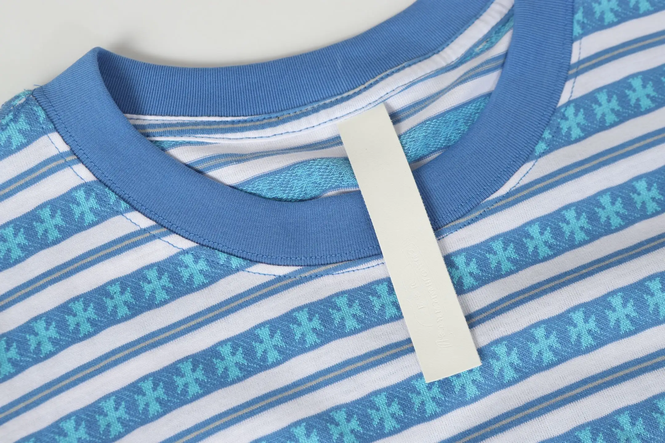 Striped Logo-Embroidered Cotton T-Shirt D10014156 — view 4