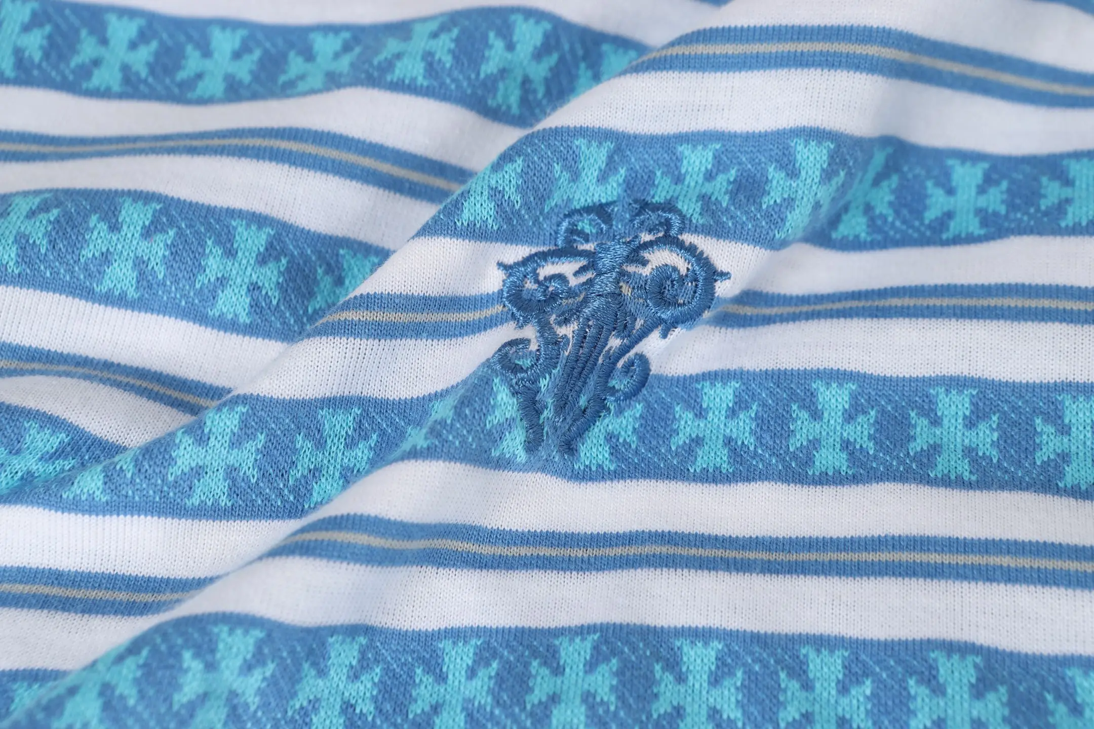 Striped Logo-Embroidered Cotton T-Shirt D10014156 — view 9