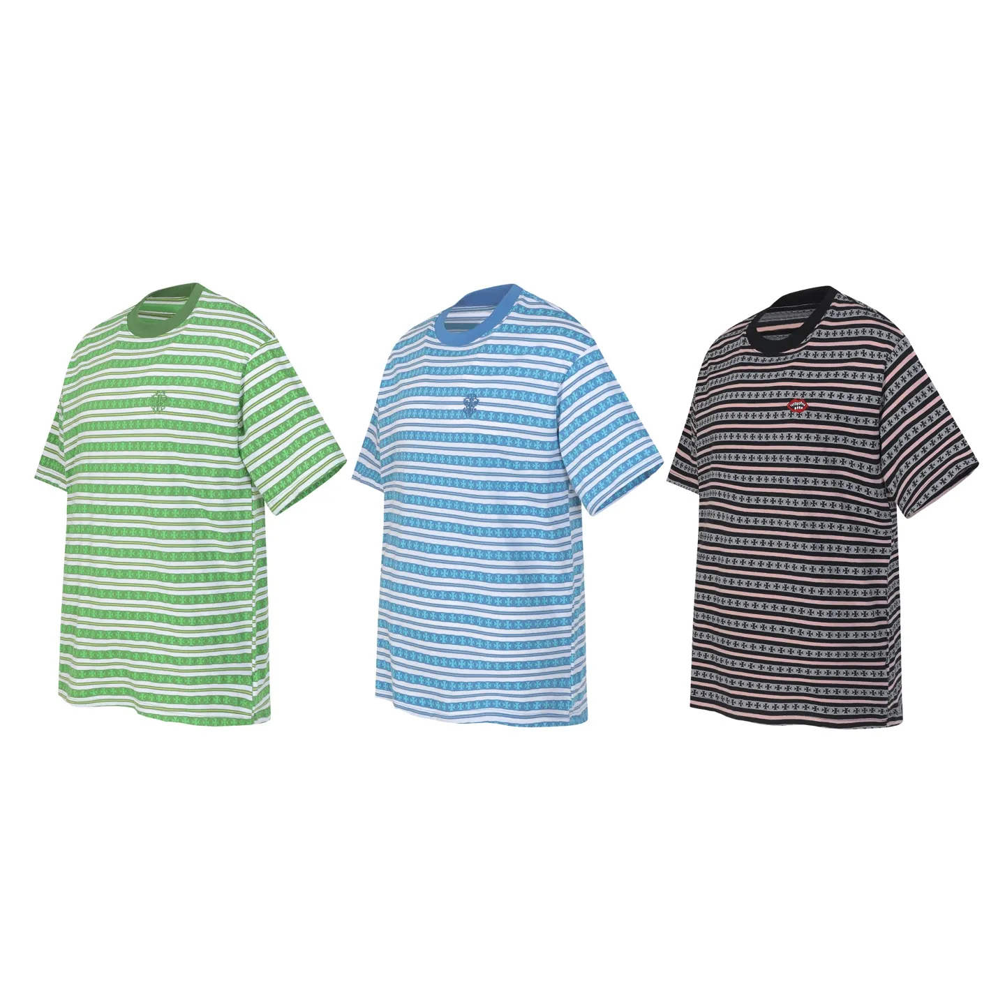 Striped Logo-Embroidered Cotton T-Shirt D10014159