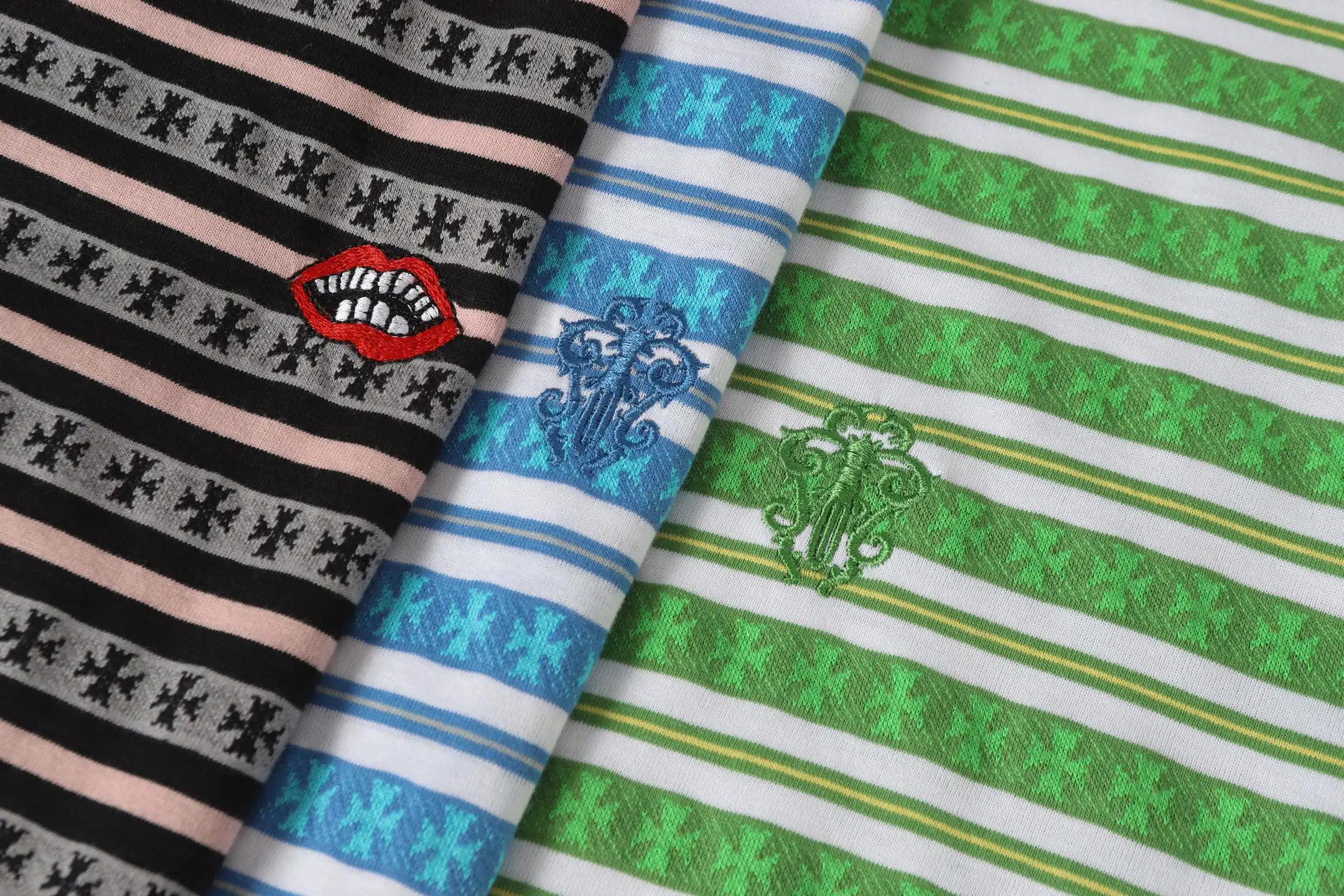 Striped Logo-Embroidered Cotton T-Shirt D10014159 — view 8
