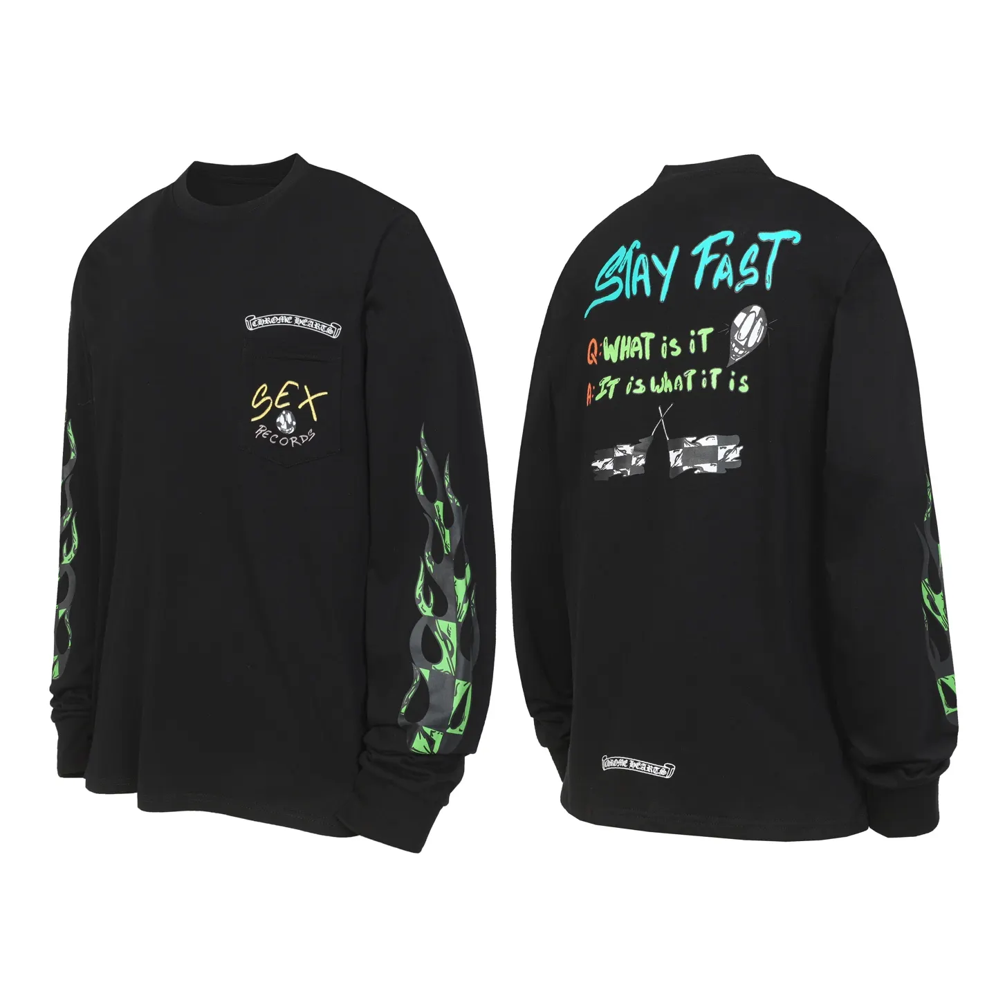 Sex Records Graffiti Print Long-Sleeve T-Shirt D10013900