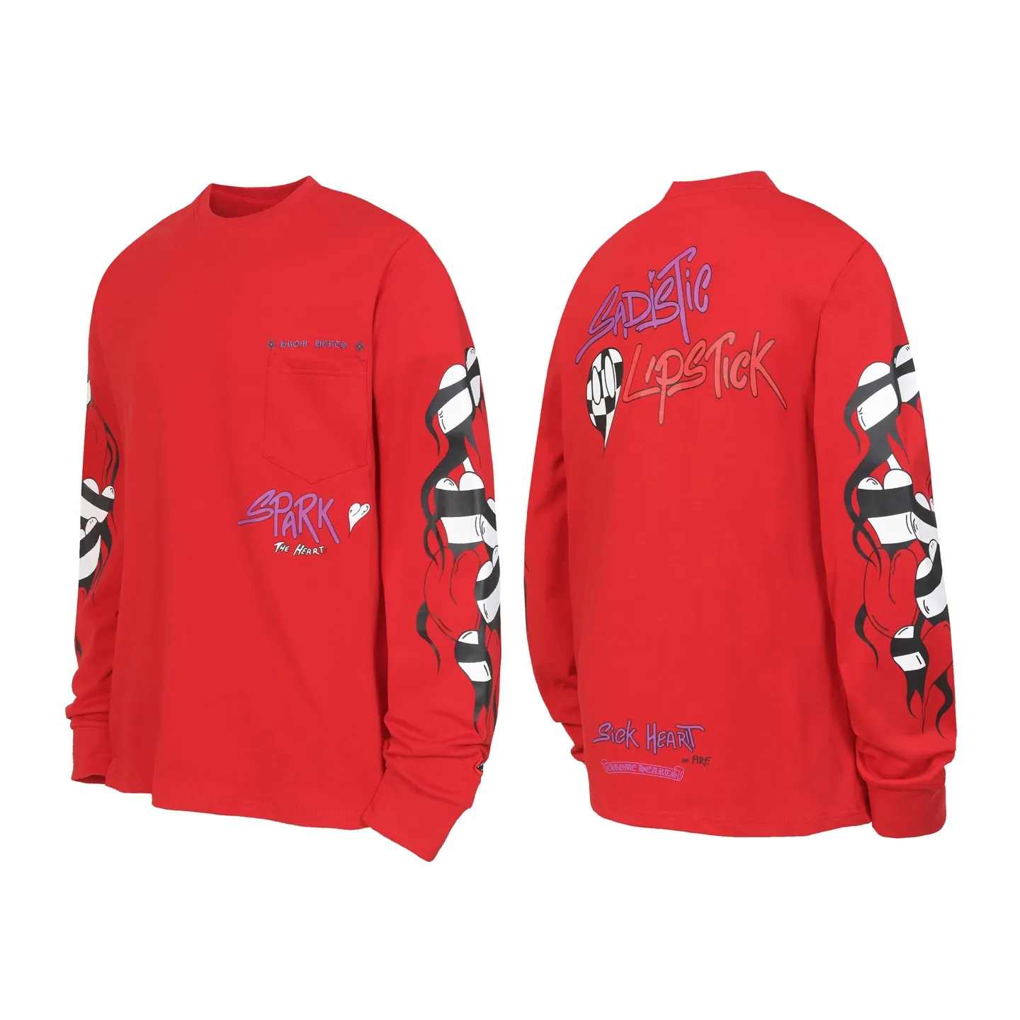 Graffiti Print Long-Sleeve T-Shirt D10013978