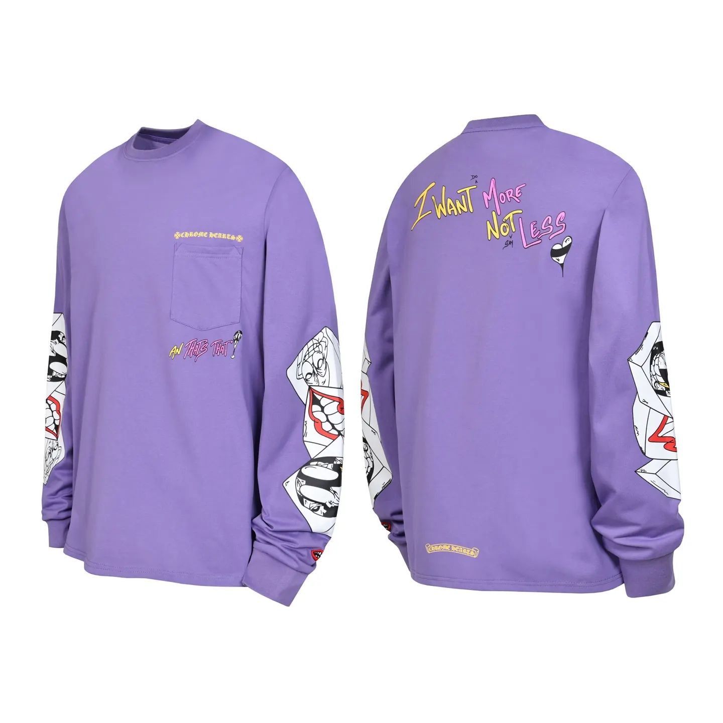 Graffiti Print Long-Sleeve Pocket T-Shirt D10013977