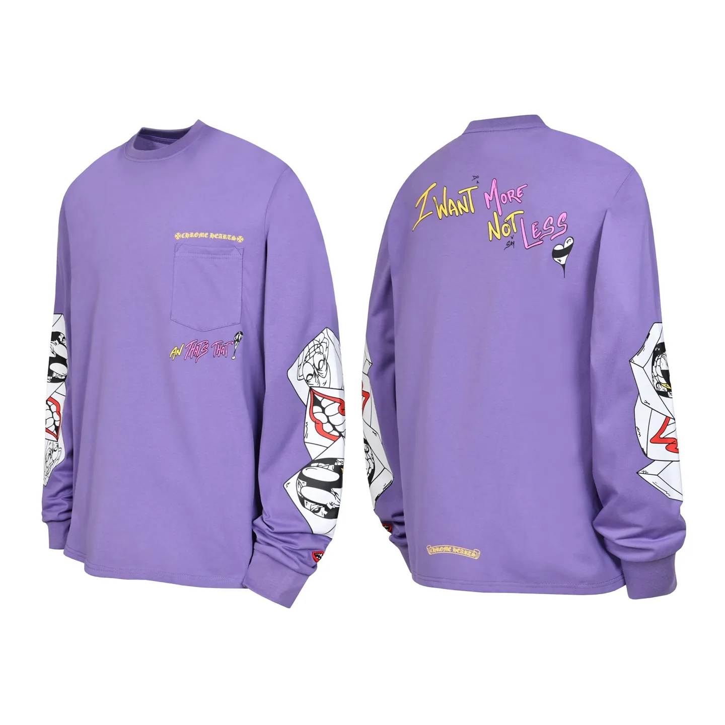 Graffiti Print Long-Sleeve Pocket T-Shirt D10013977