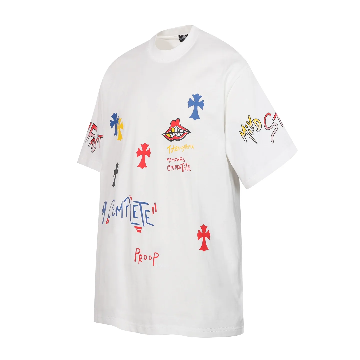 Graffiti Print Cotton Jersey T-Shirt D10514022 — view 3