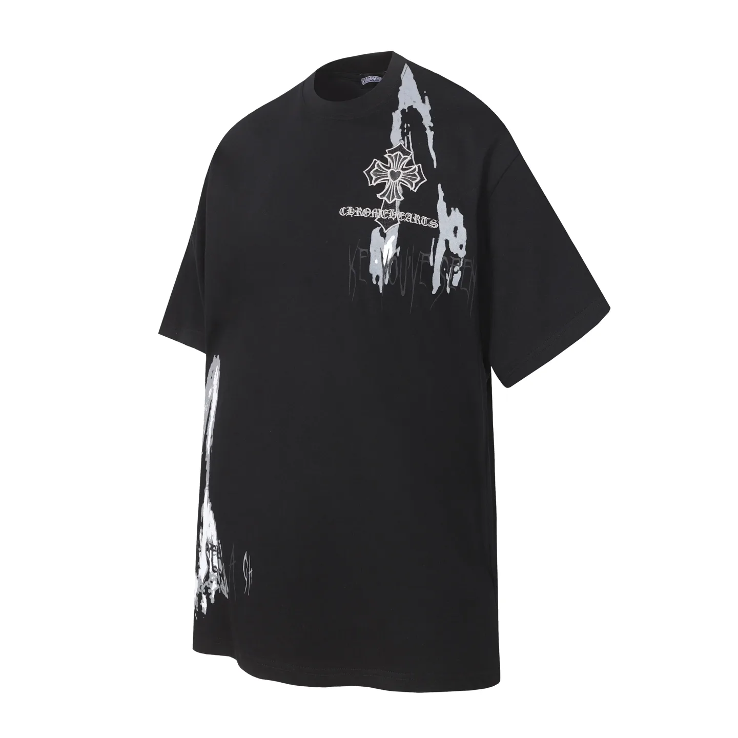 Cross Print Splatter Cotton T-Shirt D11014098 — view 2