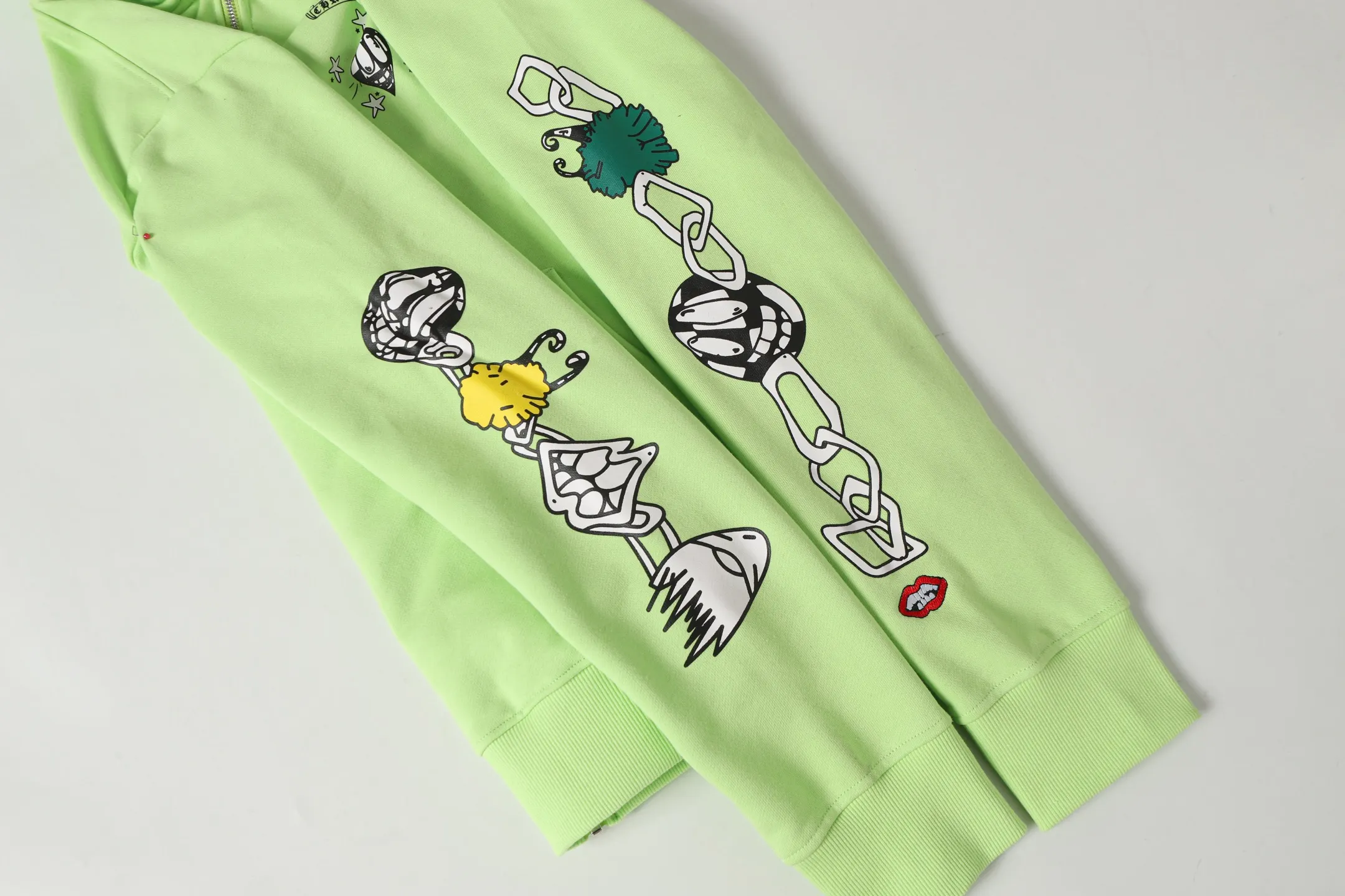 Graffiti Print Zip-Up Hoodie D15013876 — view 9