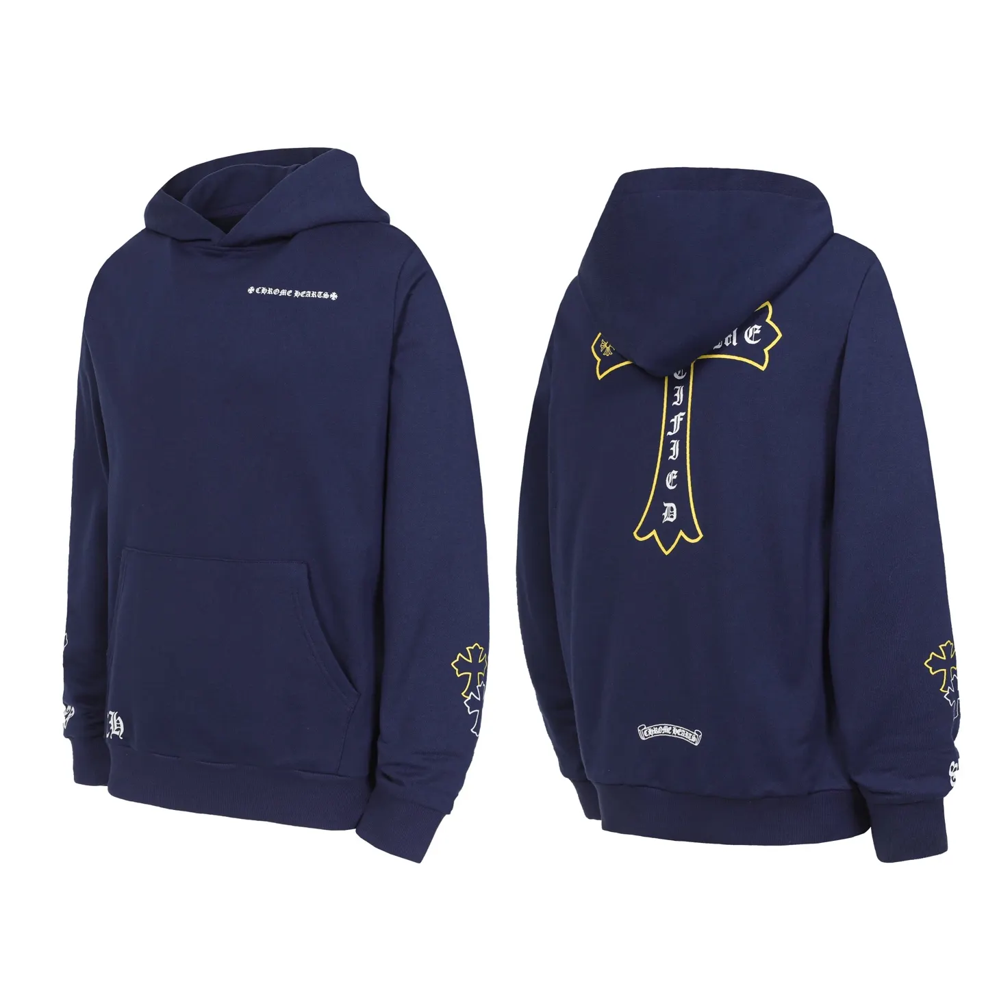 Cross Print Logo Cotton Hoodie D14013891