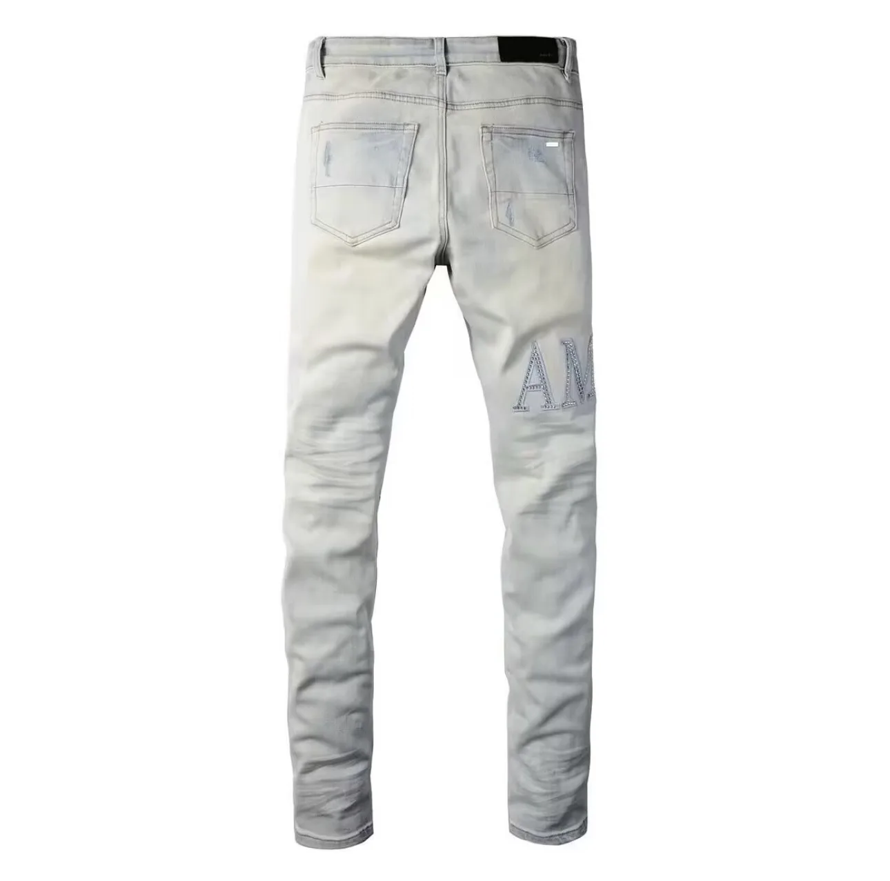 Crystal-Embellished Distressed Slim-Fit Jeans D14523131 — view 3