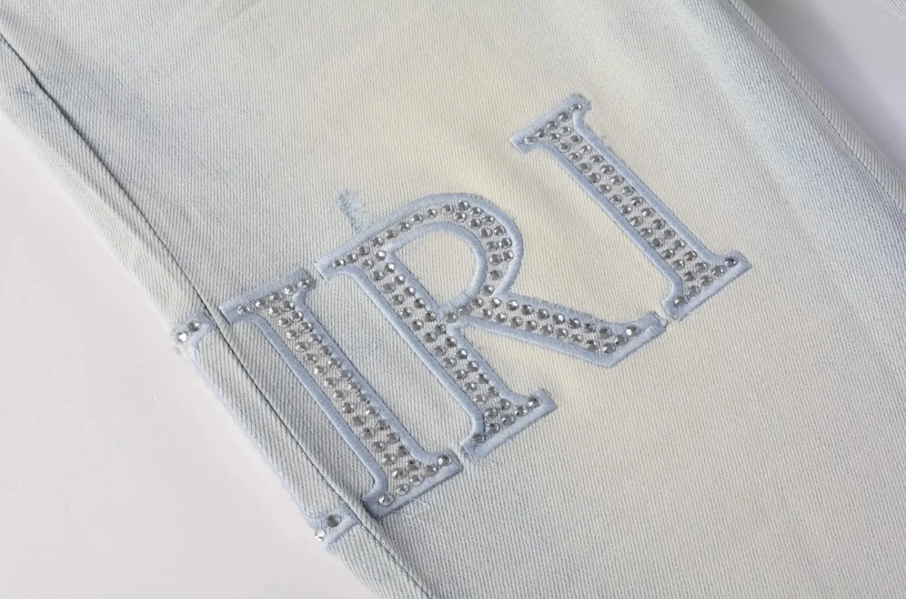 Crystal-Embellished Distressed Slim-Fit Jeans D14523131 — view 4