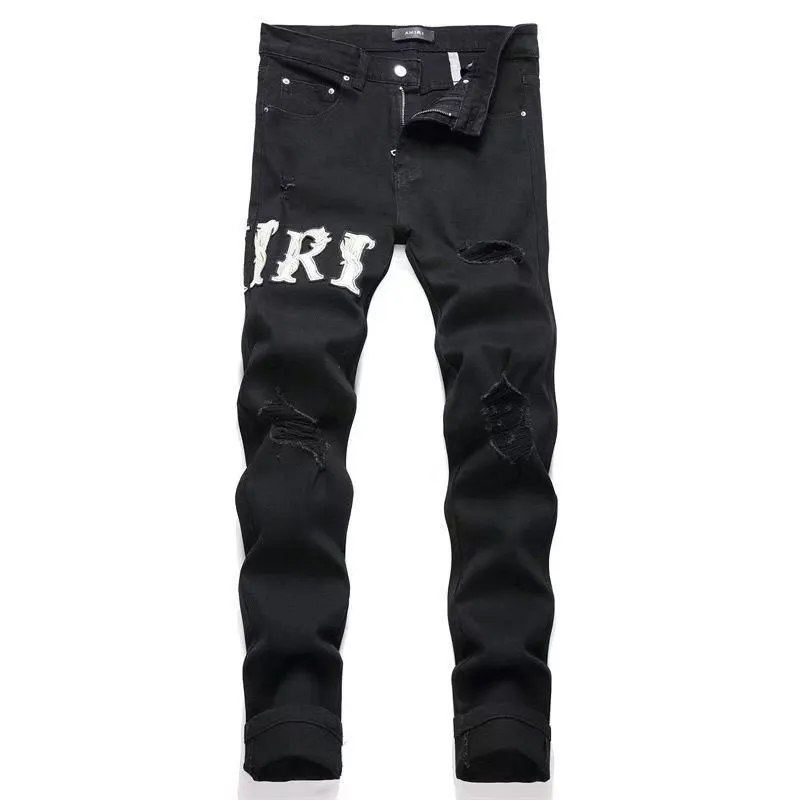 Logo Appliqué Distressed Slim-Fit Jeans D14523130 — view 2