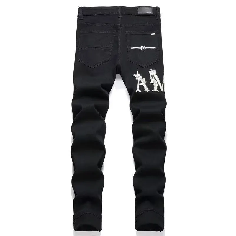 Logo Appliqué Distressed Slim-Fit Jeans D14523130 — view 3