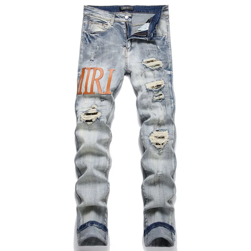 Distressed Logo Patch Slim-Fit Jeans D14523129 — view 2