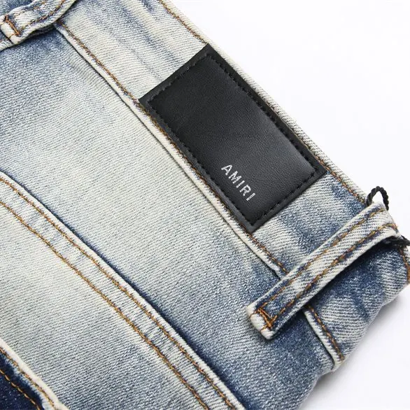 Distressed Logo Patch Slim-Fit Jeans D14523129 — view 5