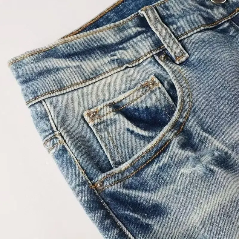 Logo Appliqué Distressed Slim-Fit Jeans D14523126 — view 4