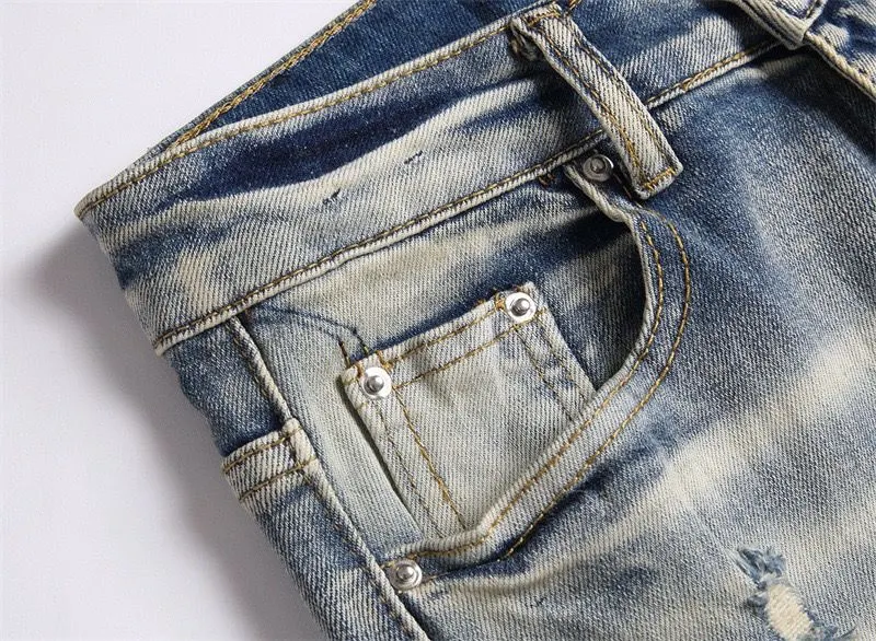 Logo Embroidered Distressed Slim-Fit Jeans D14523125 — view 5