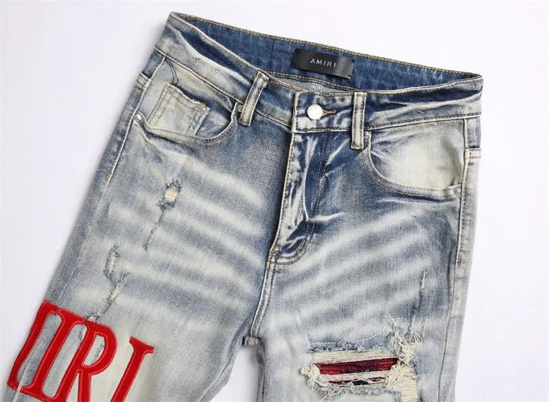 Logo Embroidered Distressed Slim-Fit Jeans D14523125 — view 9