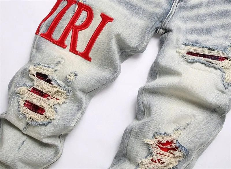 Logo Embroidered Distressed Slim-Fit Jeans D14523125 — view 10