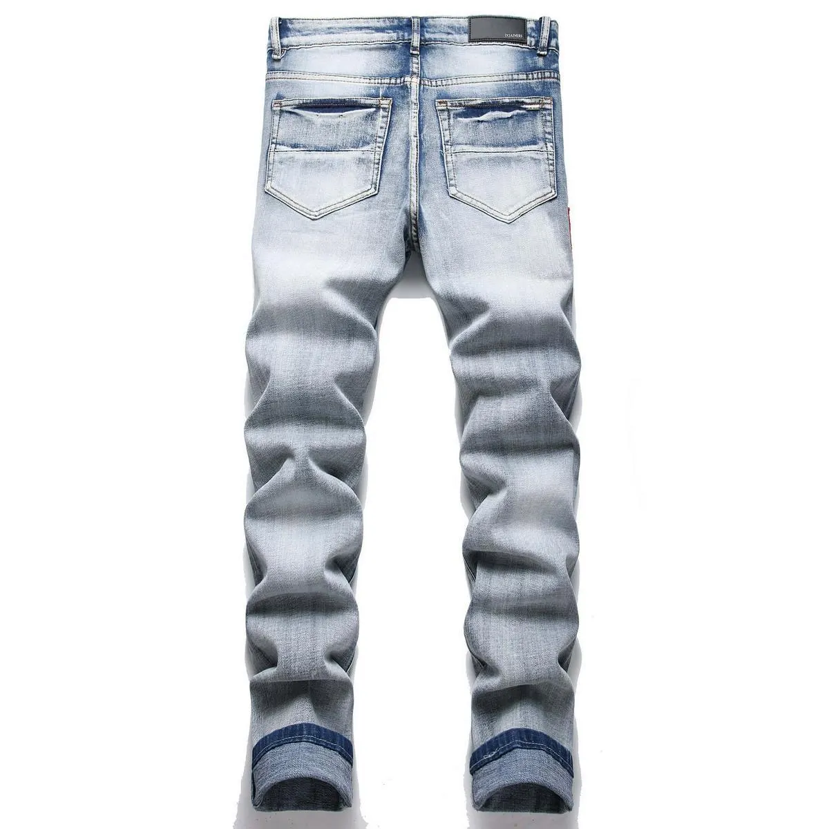 Distressed Slim-Fit Appliqué Jeans D14523124 — view 3