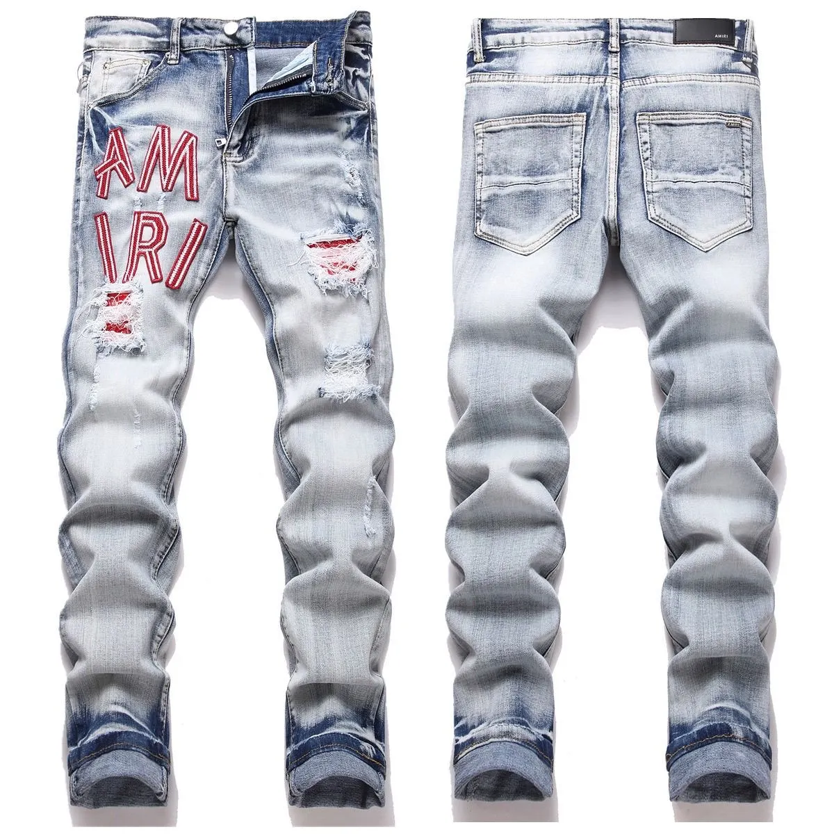 Distressed Logo-Appliqué Slim-Fit Jeans D14523122