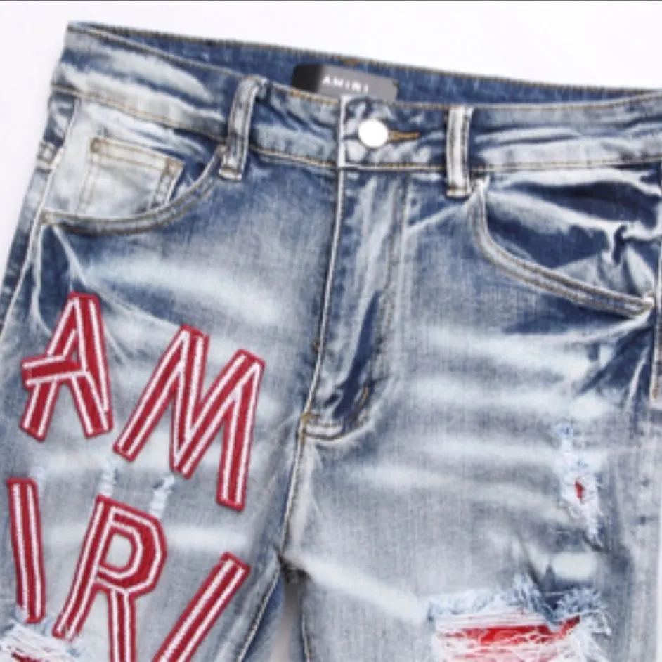 Distressed Logo-Appliqué Slim-Fit Jeans D14523122 — view 4