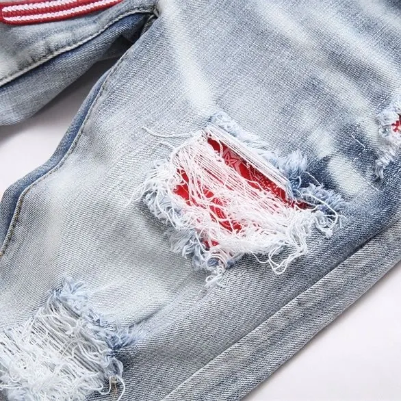 Distressed Logo-Appliqué Slim-Fit Jeans D14523122 — view 6