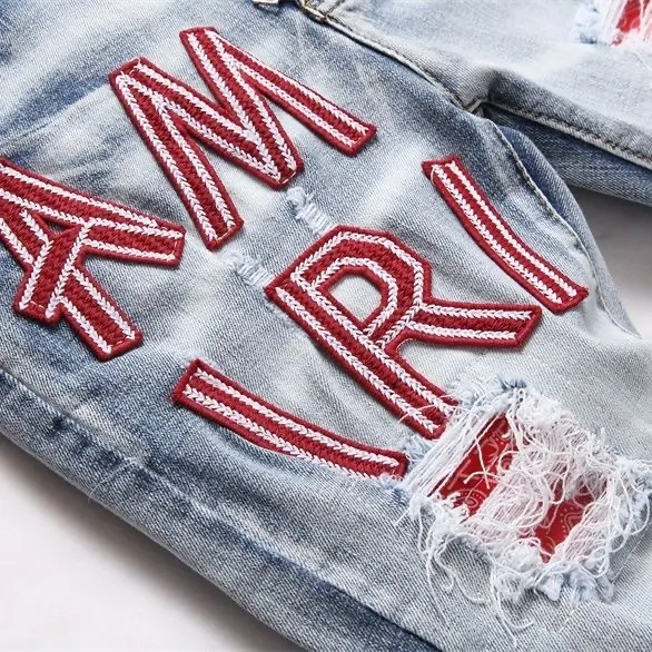 Distressed Logo-Appliqué Slim-Fit Jeans D14523122 — view 7