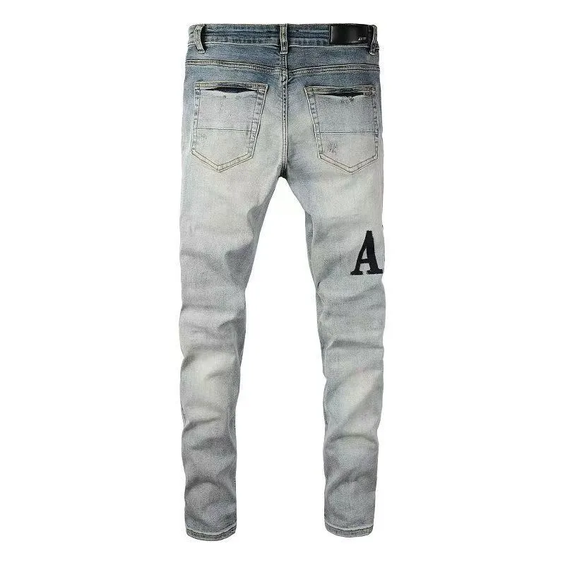 Distressed Logo-Appliqué Slim-Fit Jeans D14523121 — view 3