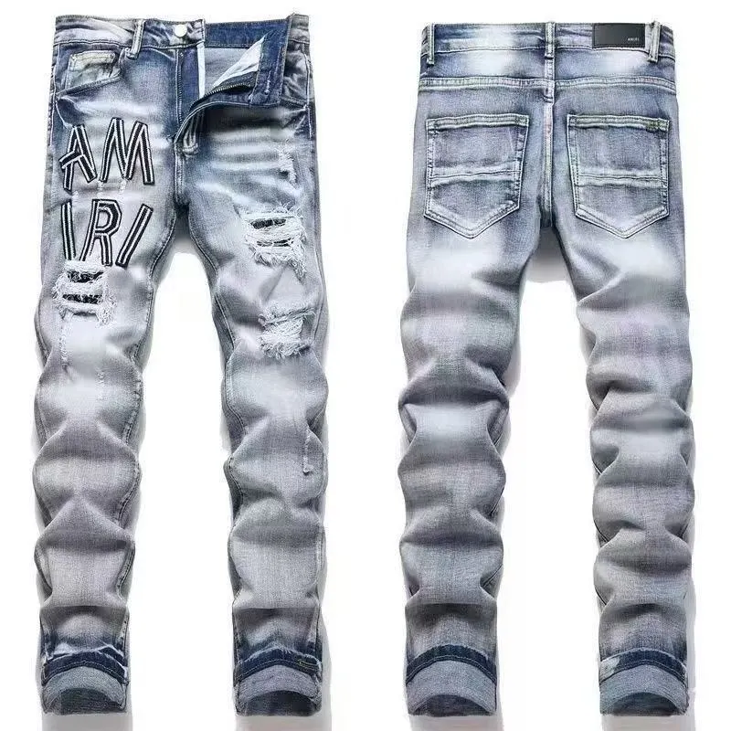Distressed Logo-Embroidered Slim-Fit Jeans D14523120