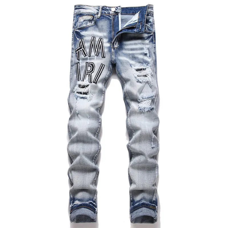 Distressed Logo-Embroidered Slim-Fit Jeans D14523120 — view 2