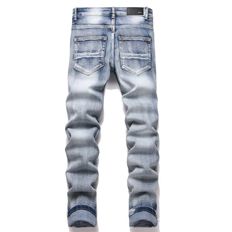 Distressed Logo-Embroidered Slim-Fit Jeans D14523120 — view 3
