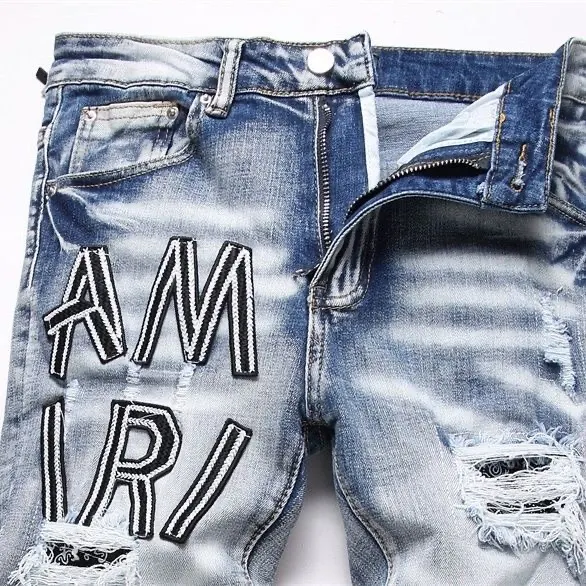 Distressed Logo-Embroidered Slim-Fit Jeans D14523120 — view 4