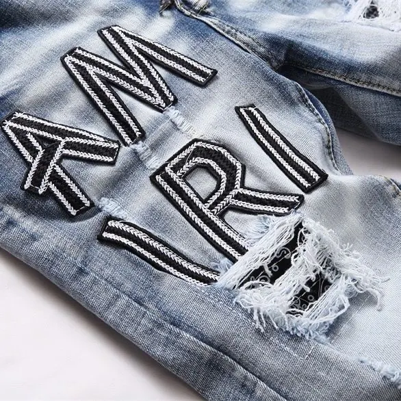 Distressed Logo-Embroidered Slim-Fit Jeans D14523120 — view 8
