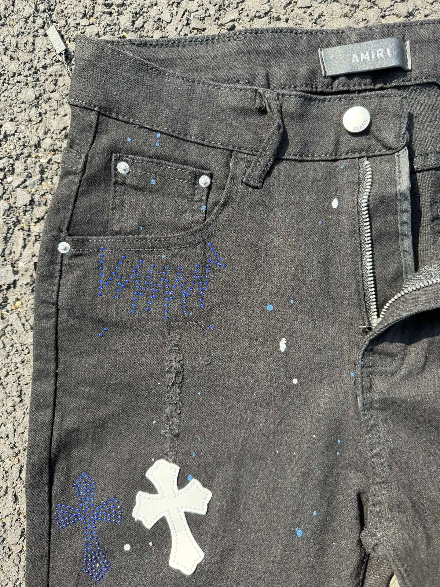 Distressed Slim-Fit Graphic Jeans D15423119 — view 6