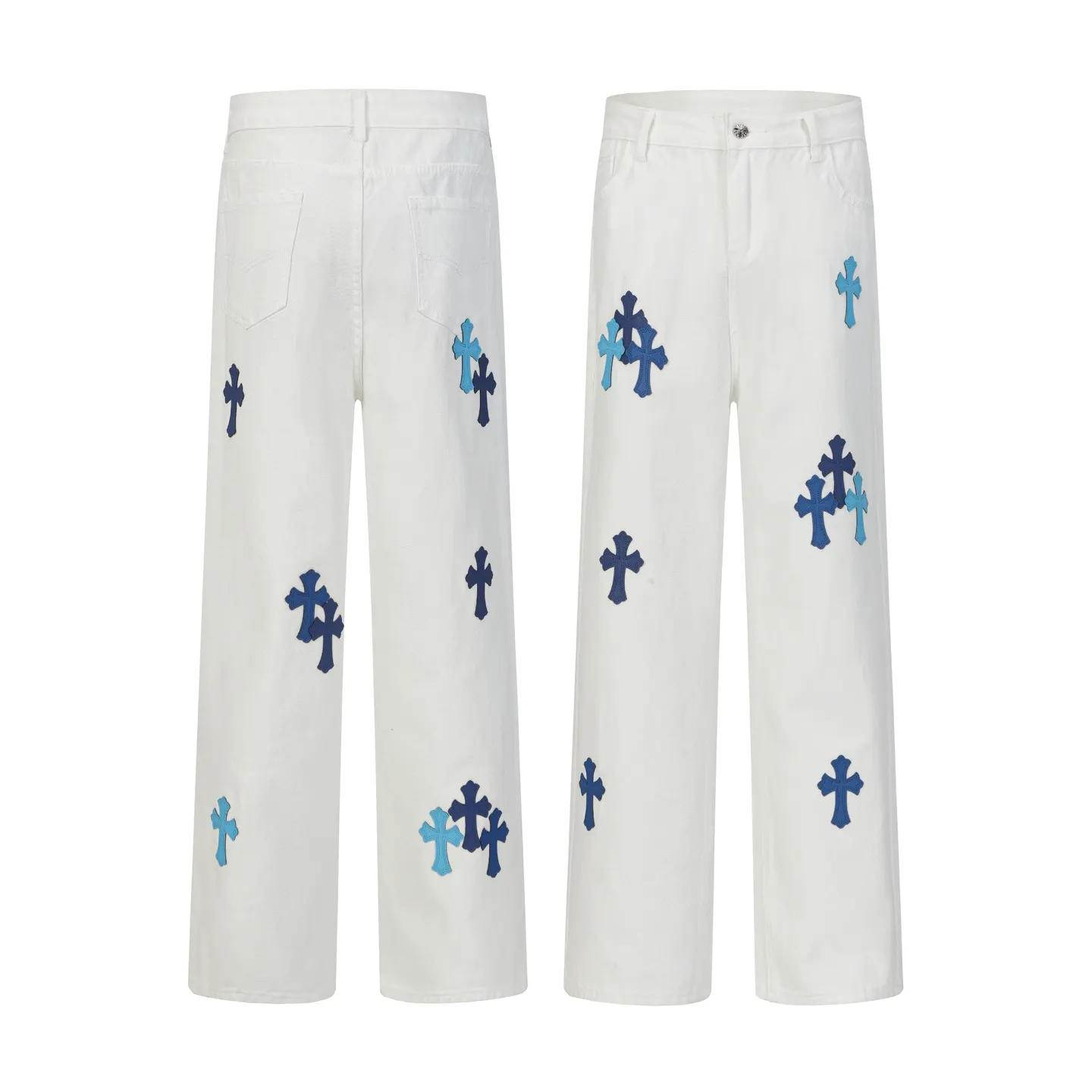 Cross Patch Embroidered Straight-Leg Jeans D15513881