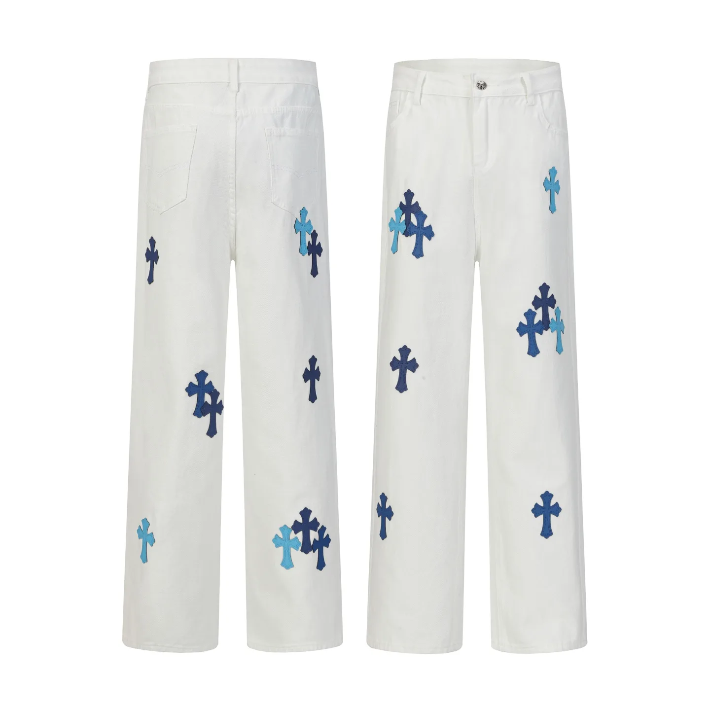 Cross Patch Embroidered Straight-Leg Jeans D15513881