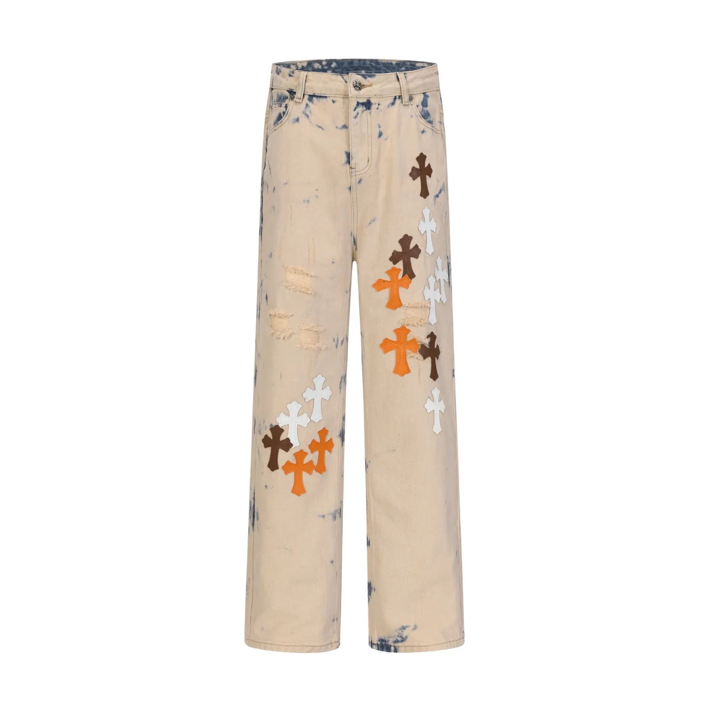 Cross Patch Acid-Wash Straight-Leg Jeans D17513990 — view 2