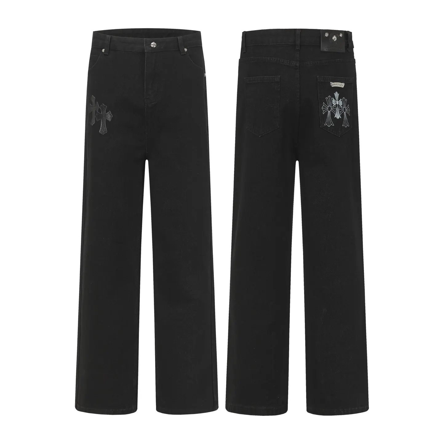 Cross Patch Embroidered Straight-Leg Jeans D14014000