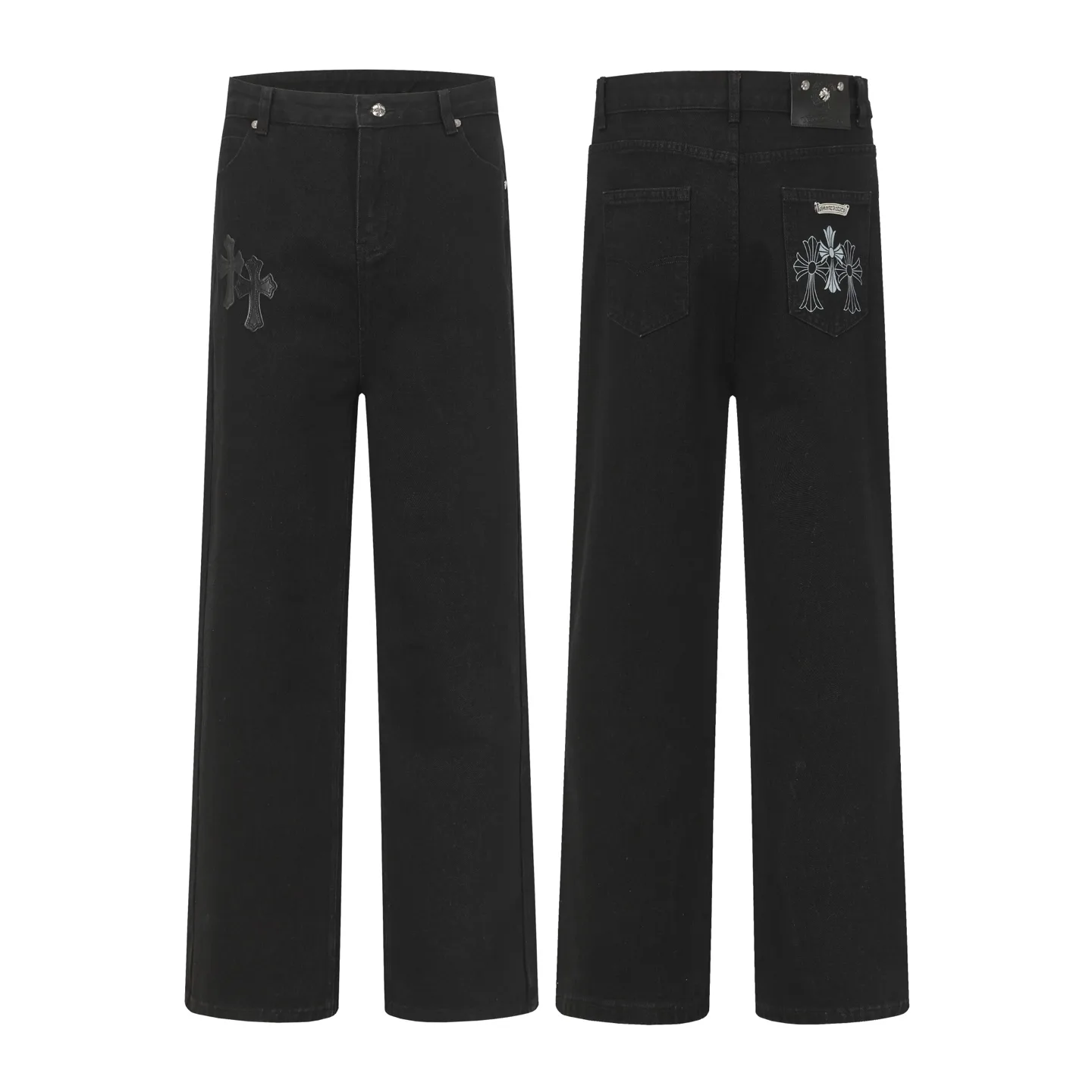 Cross Patch Embroidered Straight-Leg Jeans D14014000