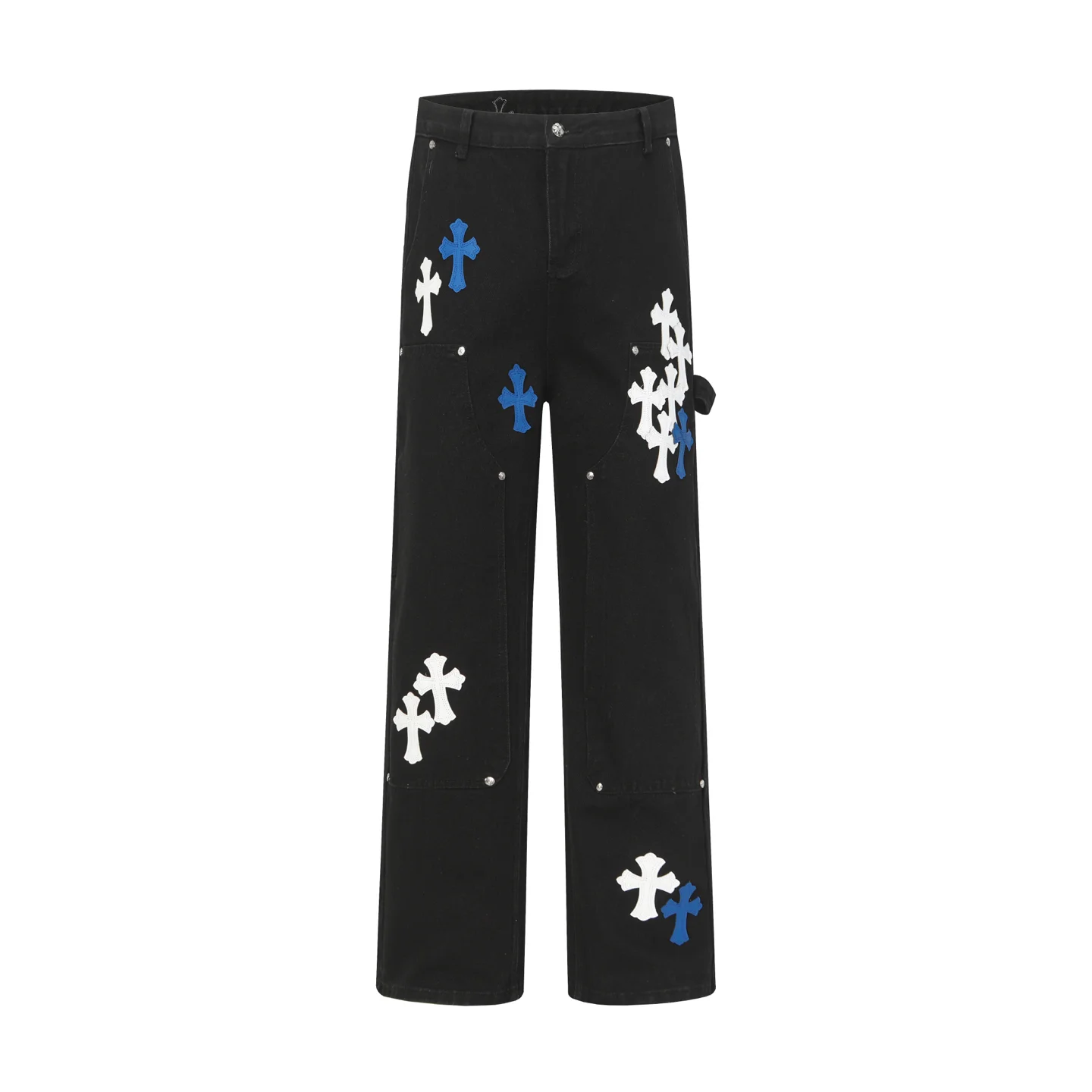 Cross Patch Embroidered Straight-Leg Jeans D16013999 — view 3