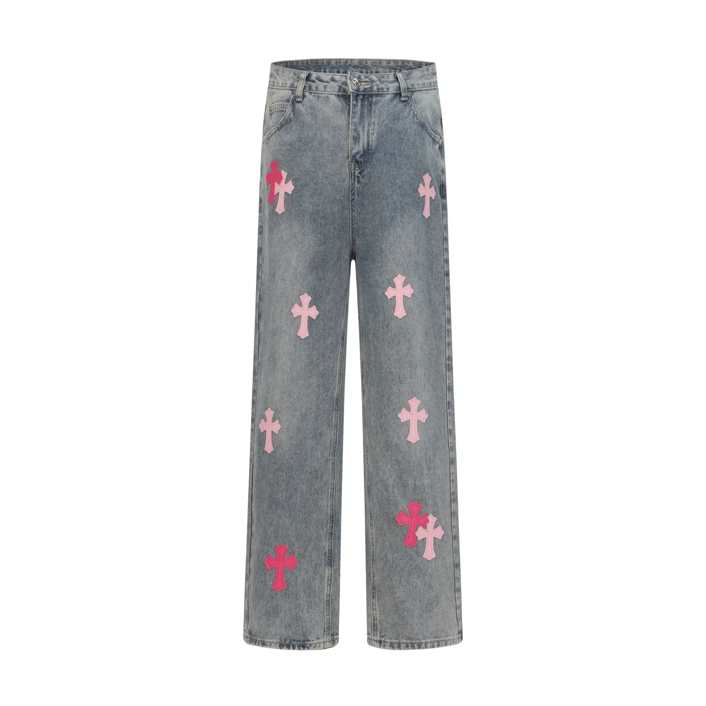 Cross Patch Embroidered Straight-Leg Jeans D15014090 — view 2