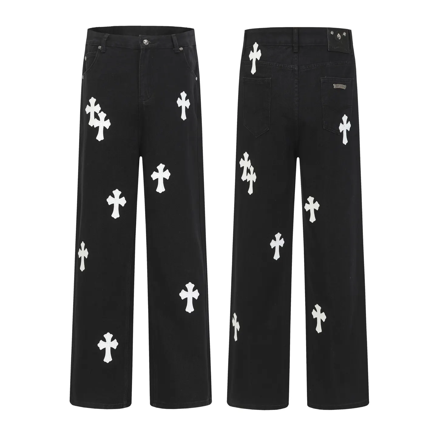 Cross Patch Straight-Leg Jeans D15014086