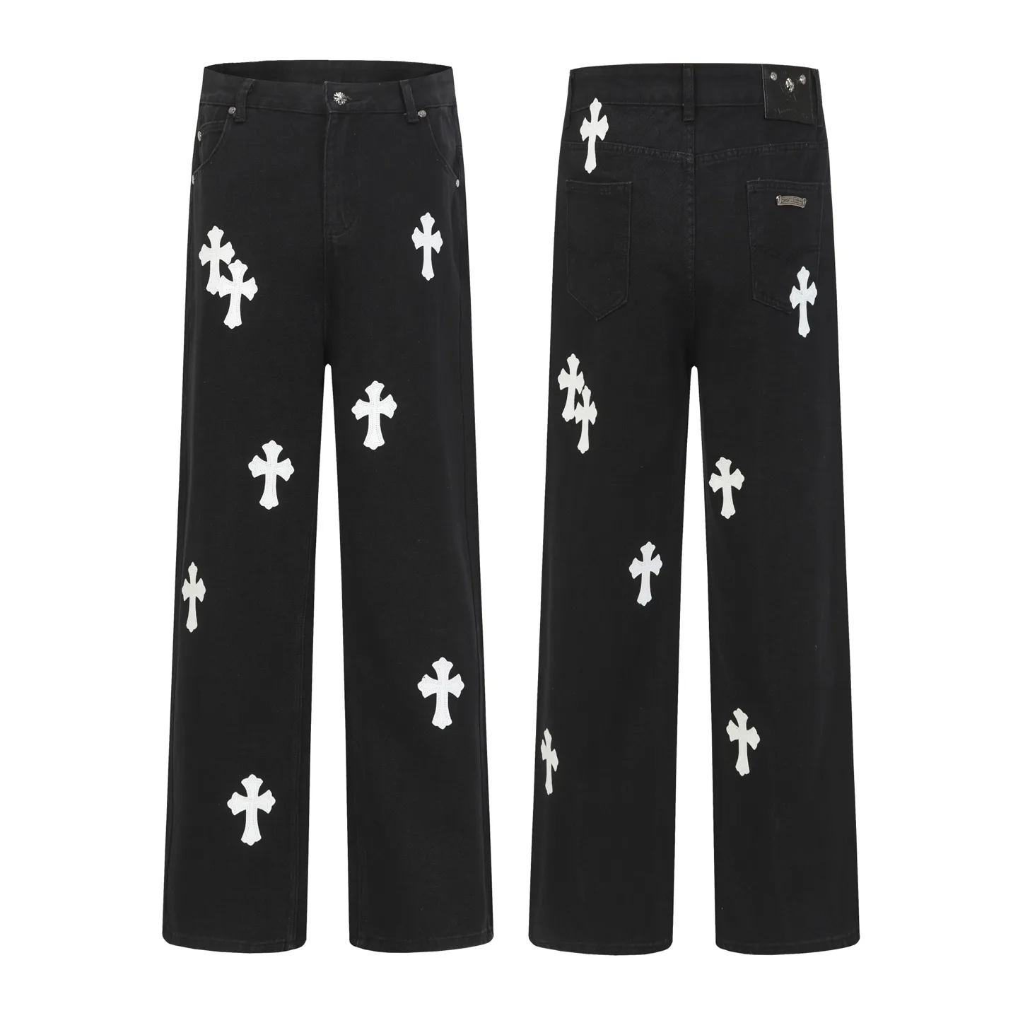 Cross Patch Straight-Leg Jeans D15014086