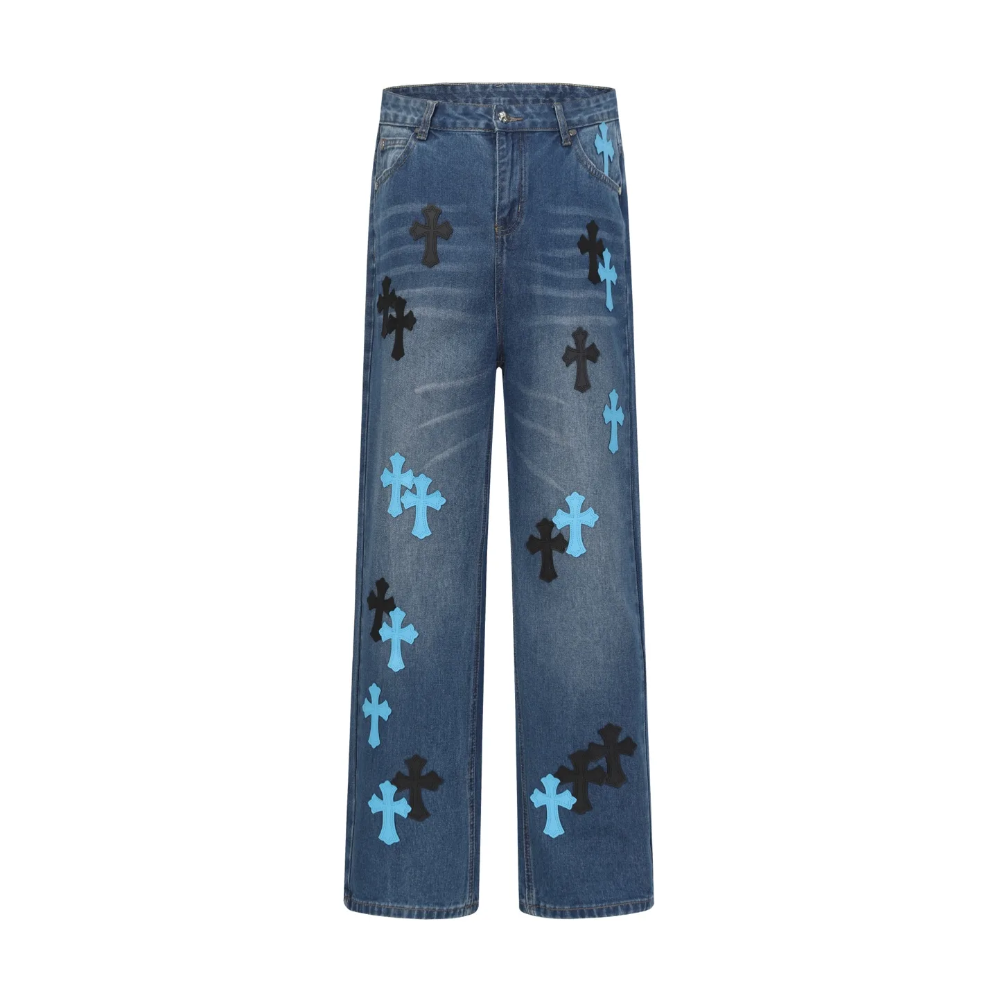 Cross Patch Appliqué Straight-Leg Jeans D15514087 — view 3