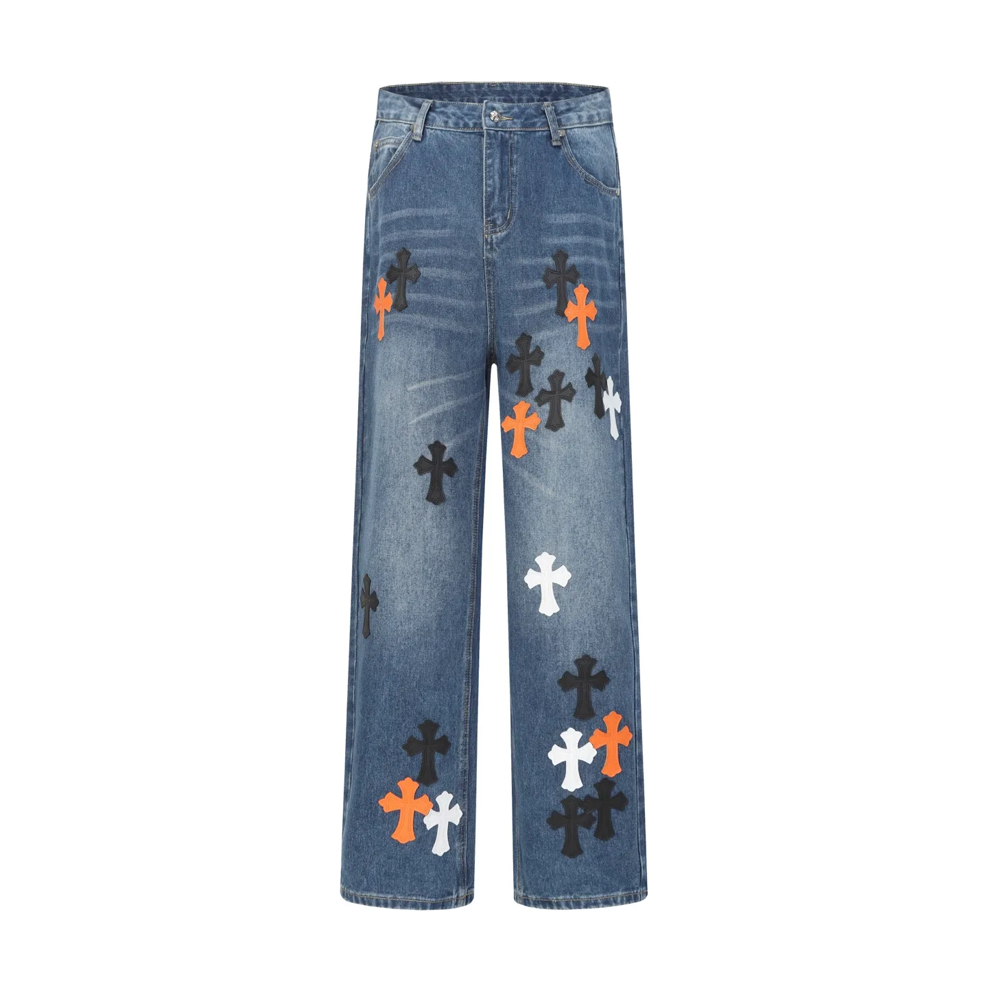 Cross Patch Appliqué Straight-Leg Jeans D15514089 — view 2